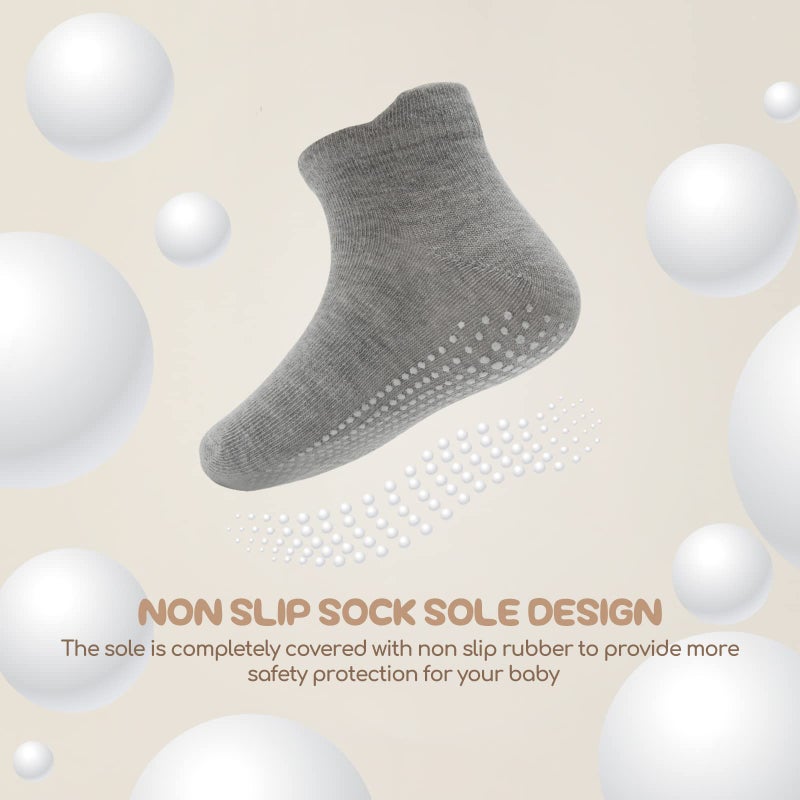 Aroveea Non Slip Grip Ankle Baby Socks 12 Pack for Toddler Boys and Girls Kids Socks Infant Cute Cotton Baby Socks - Image 4